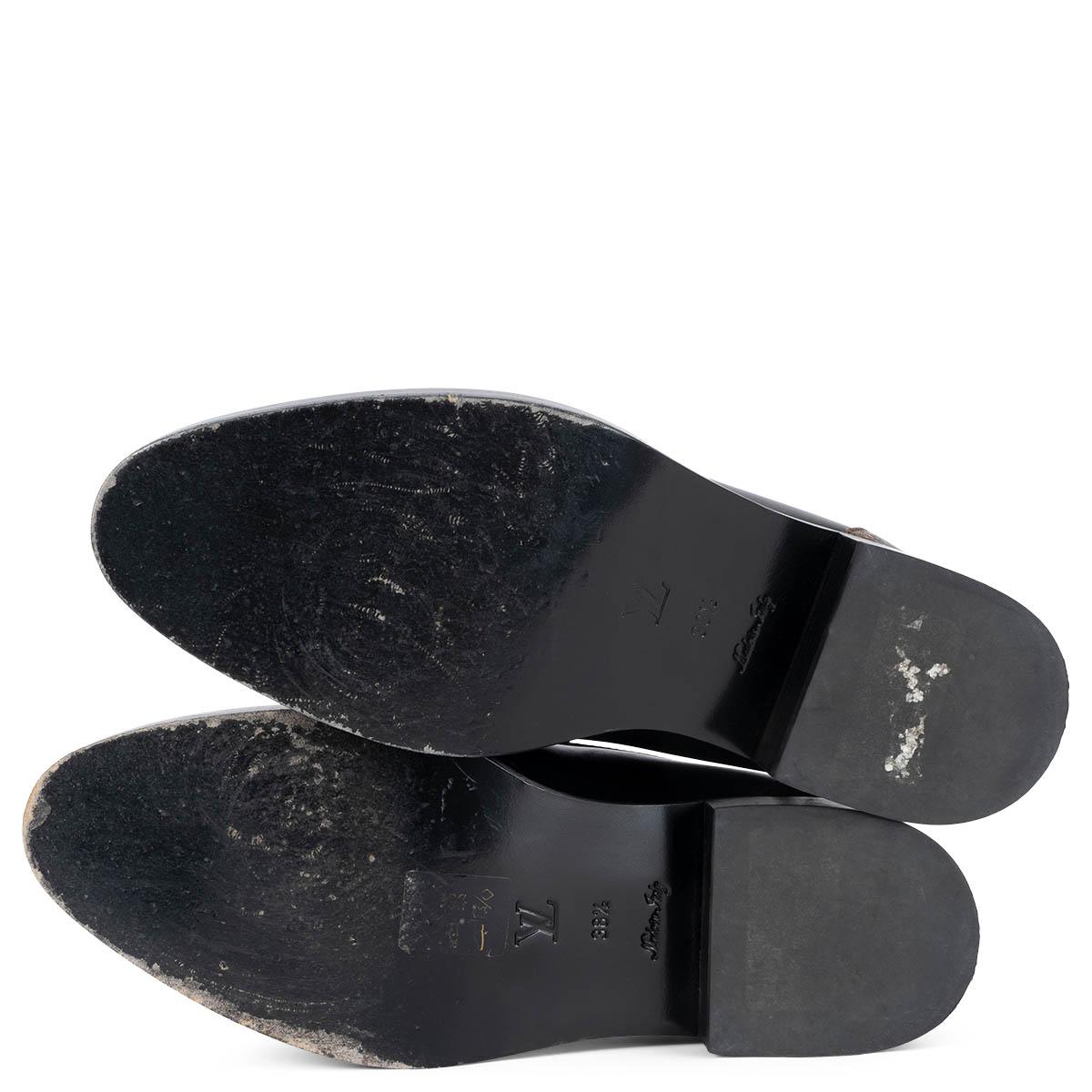 LOUIS VUITTON Schwarz-weiße ACADEMY Loafers Schuhe aus Leder 38,5 im Angebot 3
