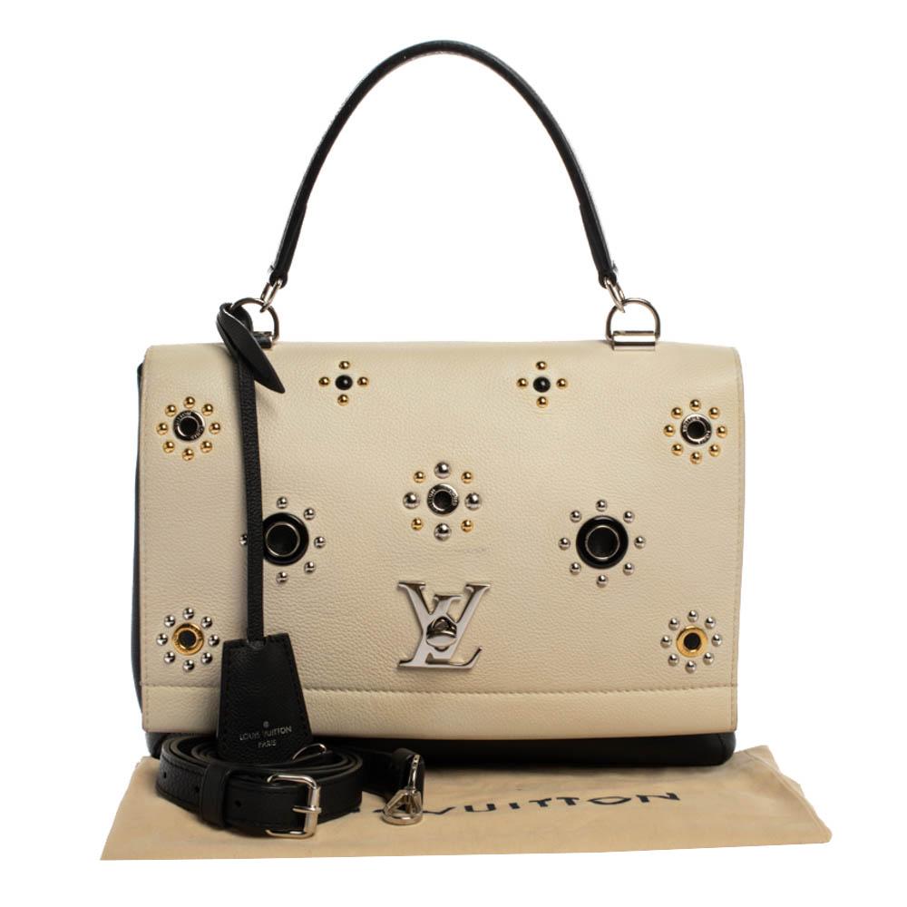 Louis Vuitton Black/White Leather Lockme II Mechanical Flower Bag 5