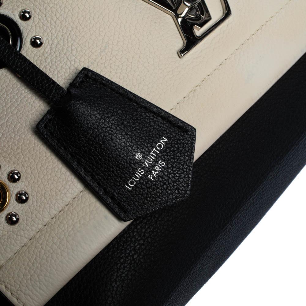 Louis Vuitton Black/White Leather Lockme II Mechanical Flower Bag 1