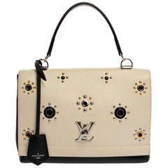 Louis Vuitton Black/White Leather Lockme II Mechanical Flower Bag