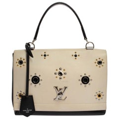 Louis Vuitton Black/White Leather Lockme II Mechanical Flower Bag