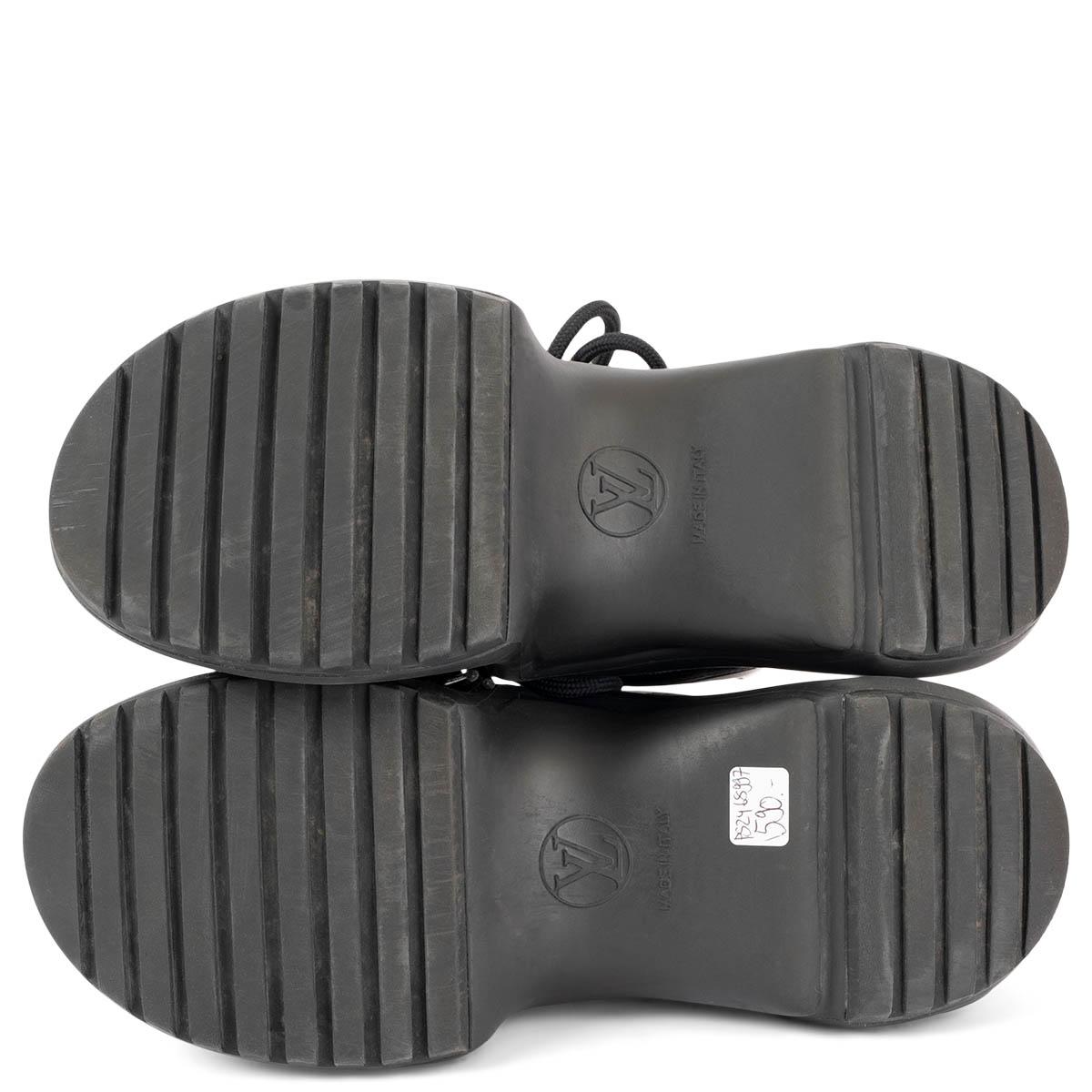 LOUIS VUITTON black & white leather & mesh ARCHLIGHT Shoes 36 For Sale 5