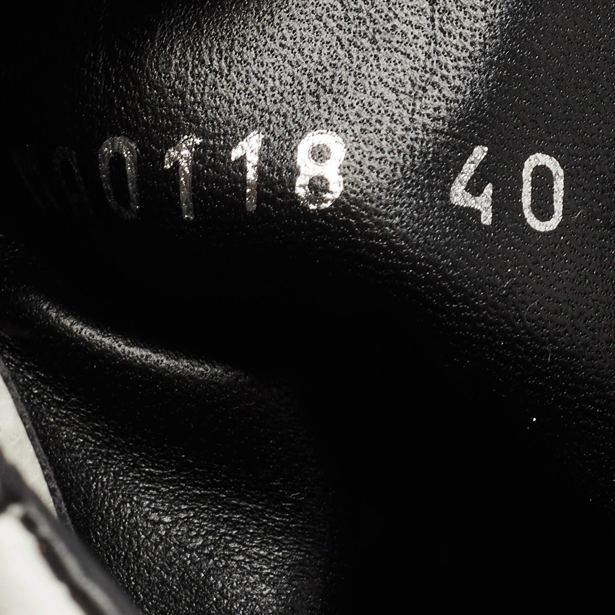 Women's Louis Vuitton Black/White Leather Mesh Laureate Platform Desert Boots Size 40