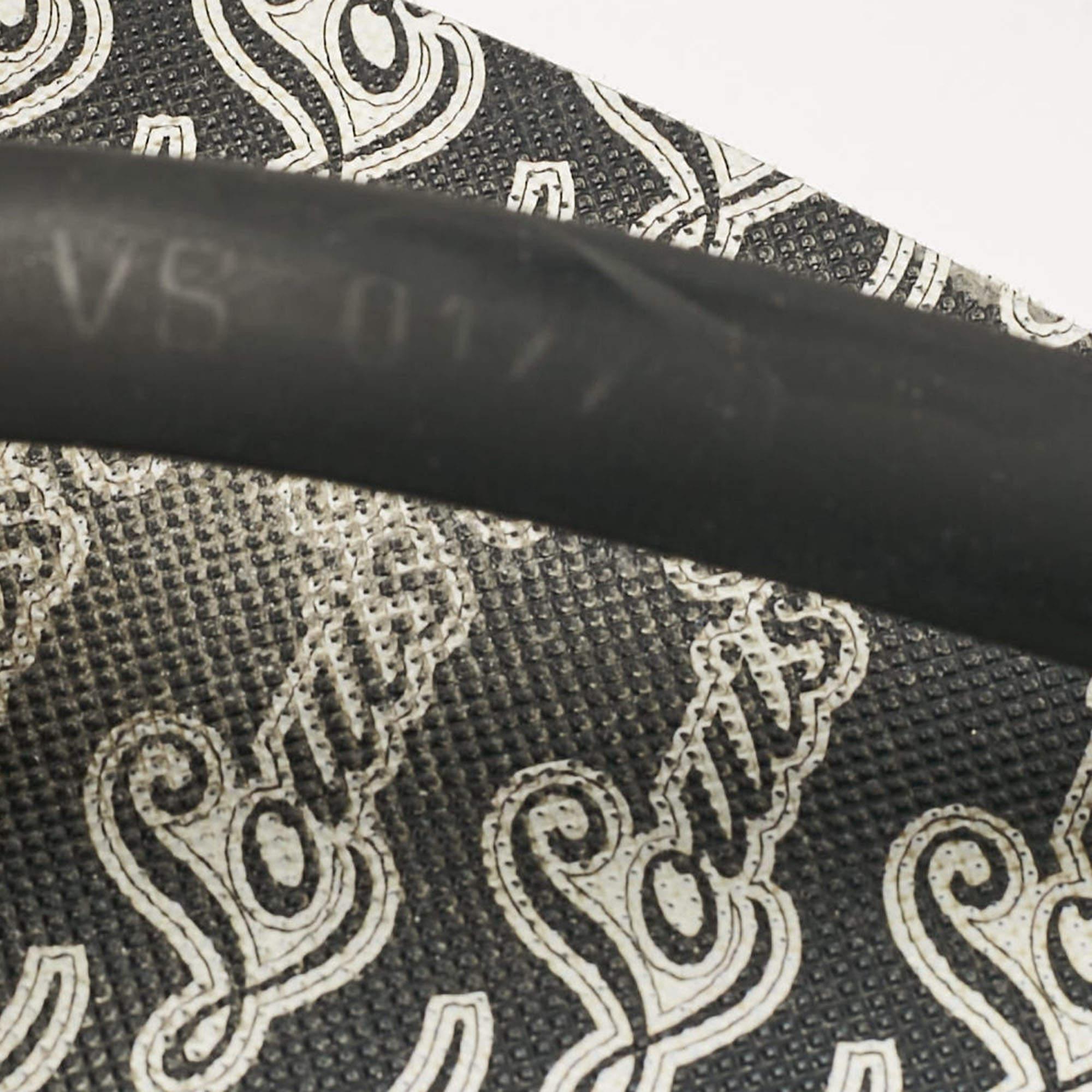 Louis Vuitton Sandali infradito in gomma con stampa logo bianco/nero Molitor Taglia 43 2