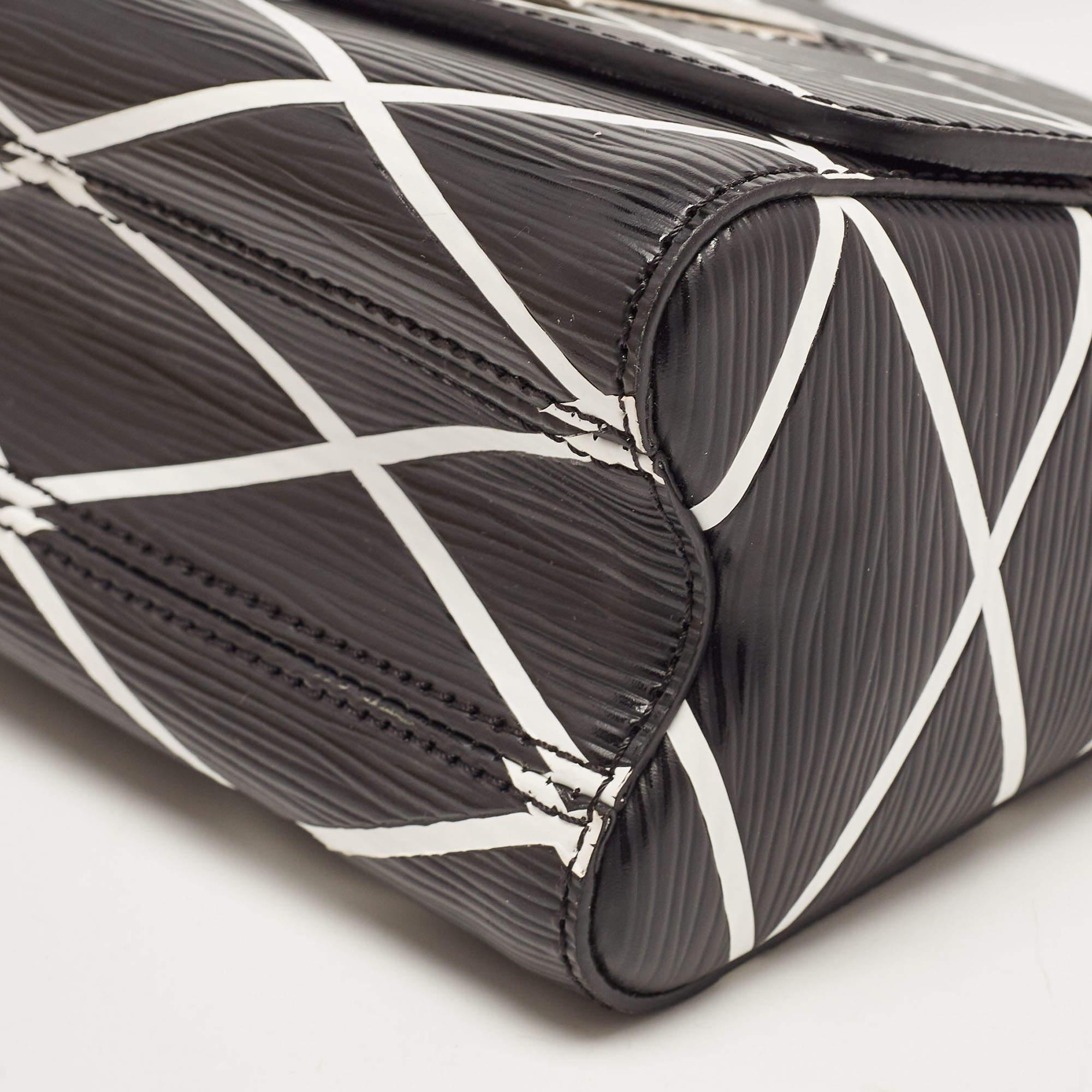 Louis Vuitton Black/White Malletage Epi Leather Twist PM Bag 4