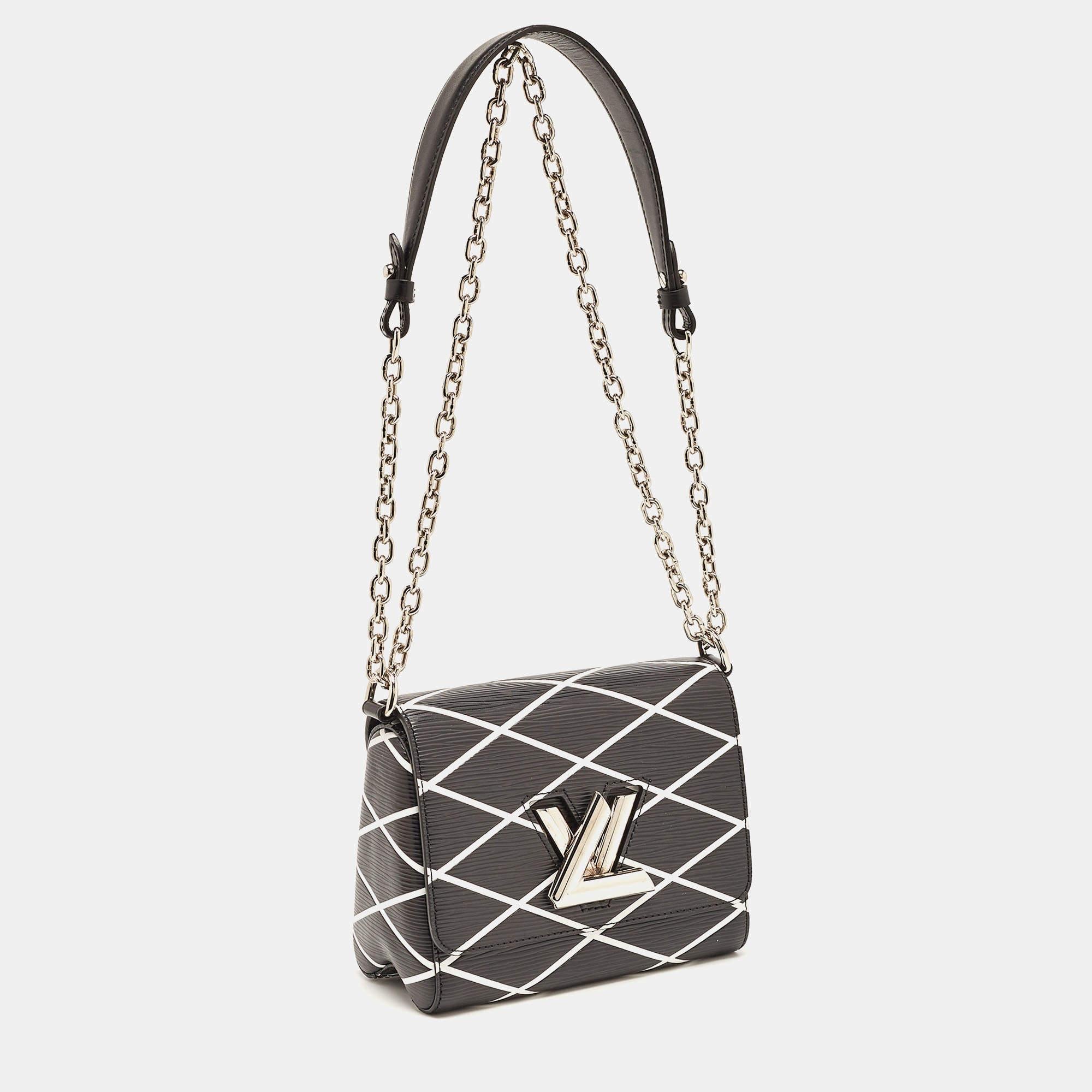 Louis Vuitton Black/White Malletage Epi Leather Twist PM Bag 5