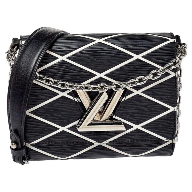 Louis Vuitton Black/White Malletage Epi Leather Twist PM Bag at
