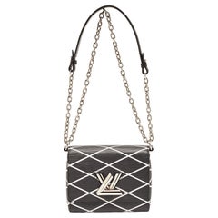 Louis Vuitton Black/White Malletage Epi Leather Twist PM Bag