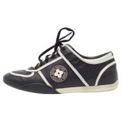 Louis Vuitton Black/White Monogram Embossed Leather Low Top Sneakers