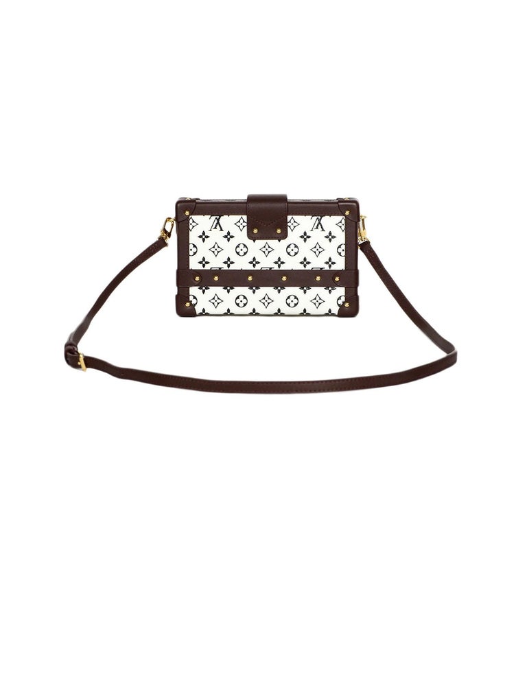 Louis Vuitton Black/White Monogram Petite Malle Trunk Crossbody Bag For Sale at 1stdibs