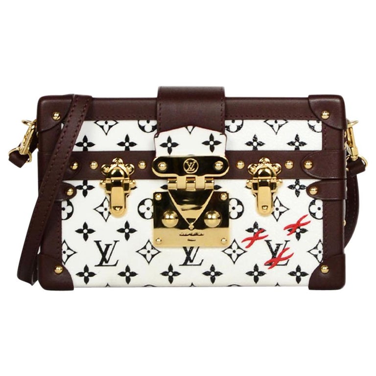 Louis Vuitton Black/White Monogram Petite Malle Trunk Crossbody Bag For