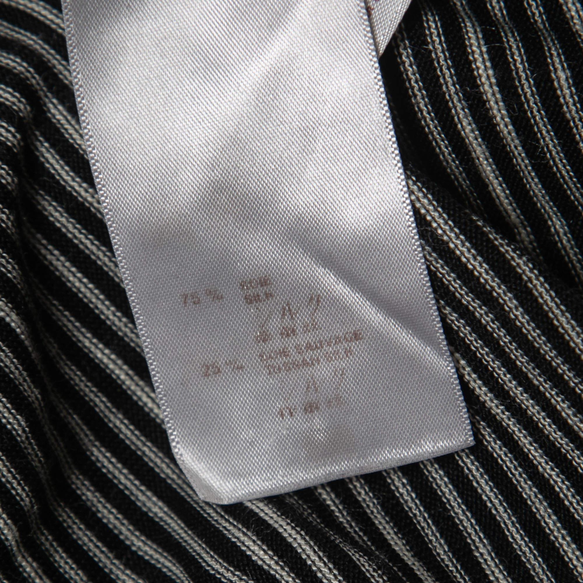 Women's Louis Vuitton Black & White Striped Silk Knit T-Shirt XS