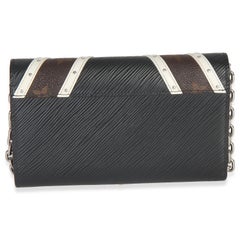 Louis Vuitton Black White V Monogram Canvas Twist Wallet on Chain