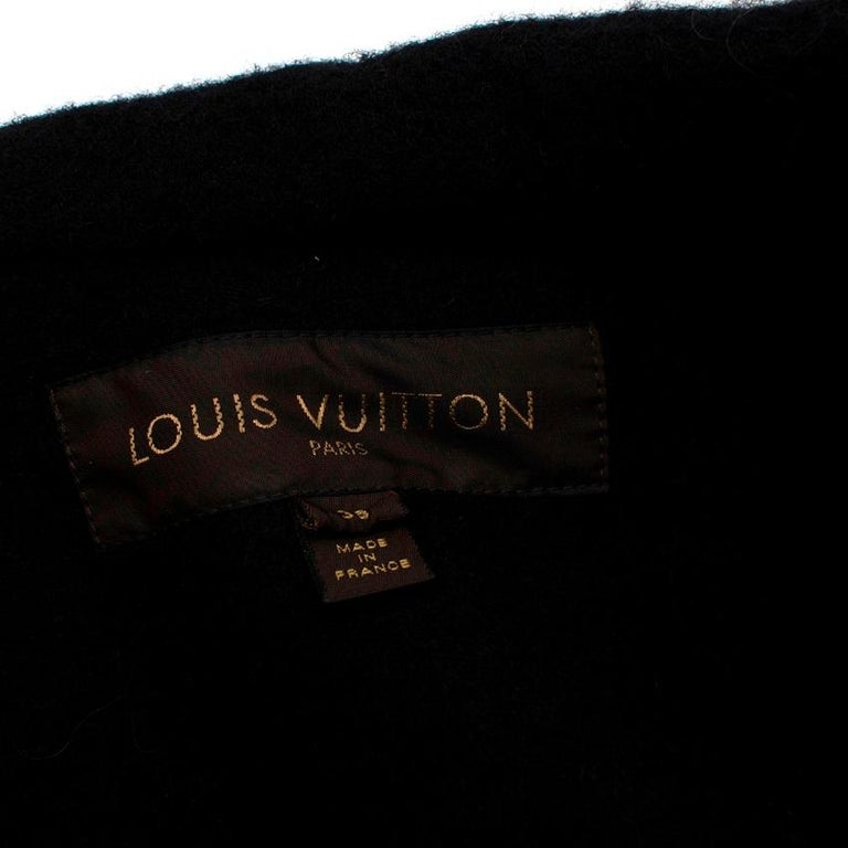 Louis Vuitton, Jackets & Coats, Louis Vuitton Womens Front Zip Hooded Cape  Printed Wool Black Brown