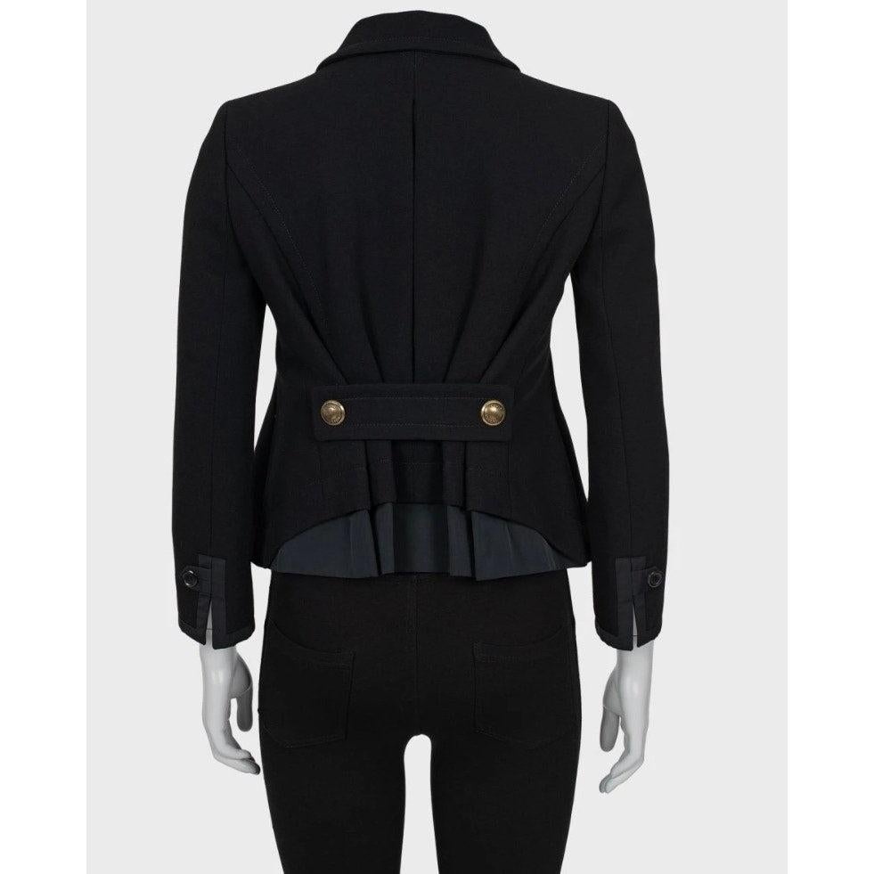 Louis Vuitton Schwarz Wolle Cropped Double-Breasted Coat Sz.36 im Zustand „Hervorragend“ im Angebot in Krakow, PL