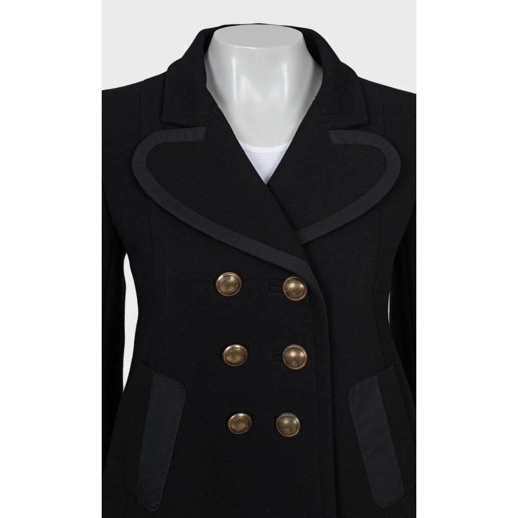 Louis Vuitton Schwarz Wolle Cropped Double-Breasted Coat Sz.36 Damen im Angebot