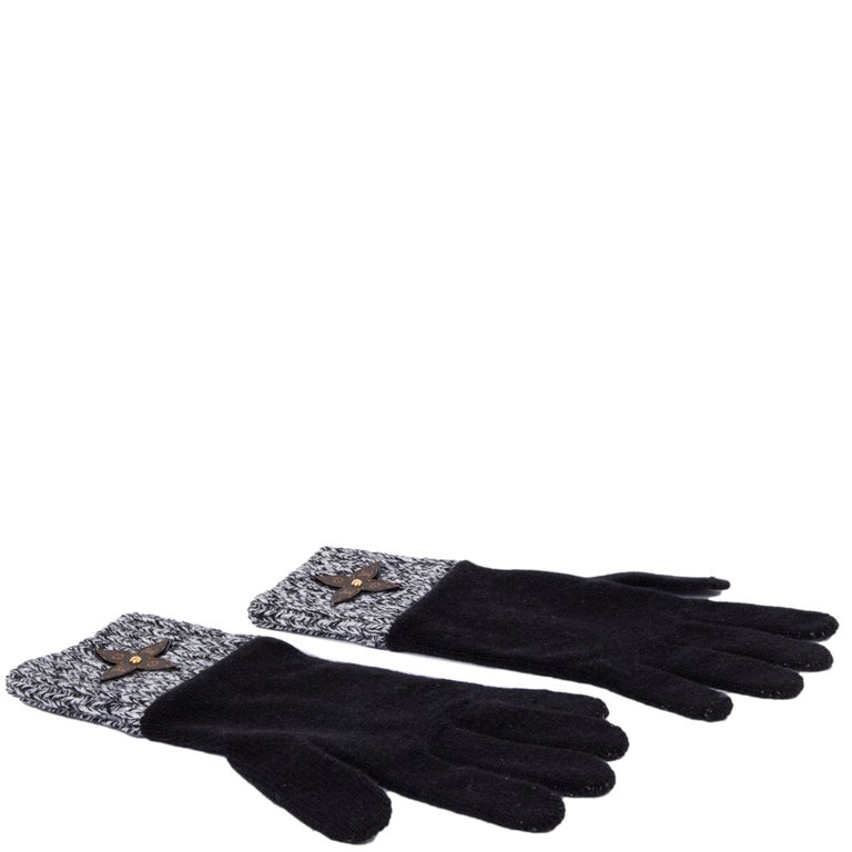 LOUIS VUITTON black wool GALAXY LV MONOGRAM Gloves One Size For Sale at  1stDibs