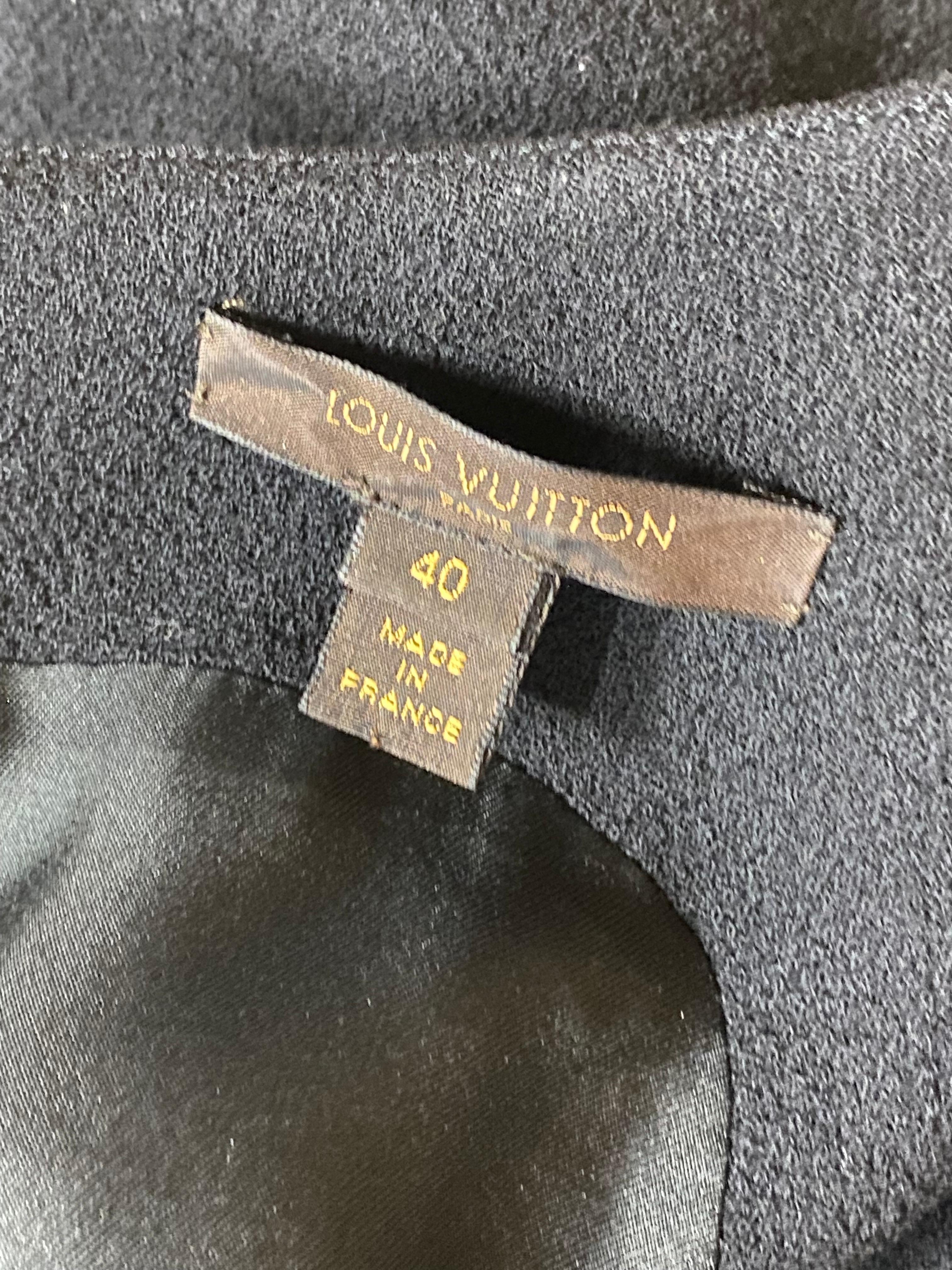 Schwarzes Midikleid aus Wolle von Louis Vuitton, Größe 40  im Angebot 3