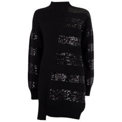 LOUIS VUITTON - Pull-over en laine noire SEQUIN EMBELLISHED Cocktail Dress M