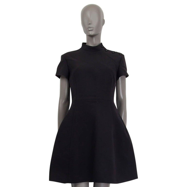 Louis Vuitton Black Short Sleeve Dress With Belt XS