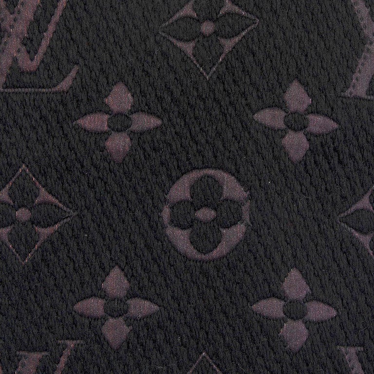 Louis Vuitton Stories Logomania Embellished Muffler Scarf Black