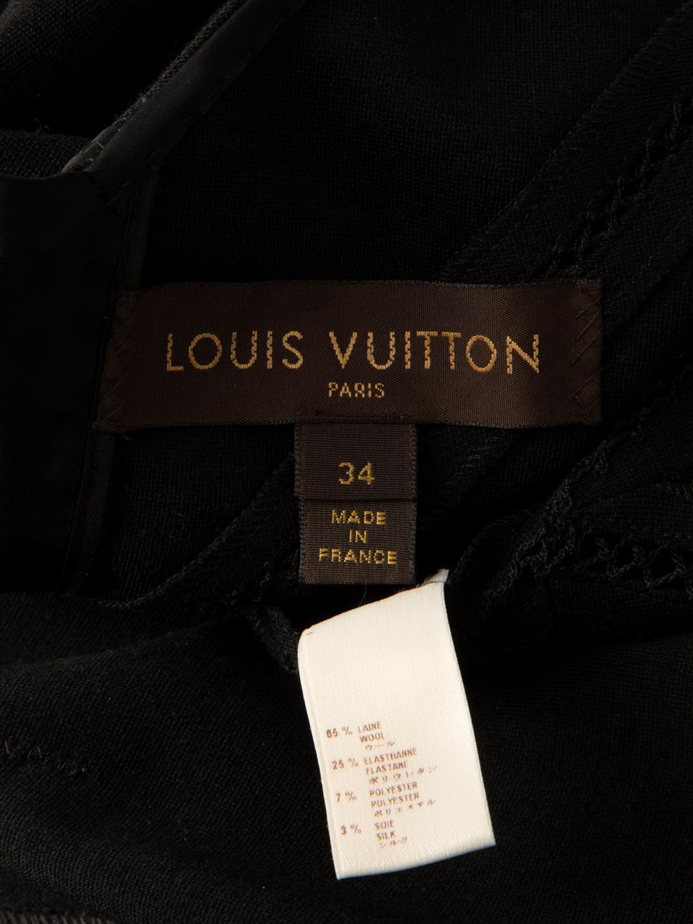 Louis Vuitton - Robe midi noire à col en V, taille XS Pour femmes en vente