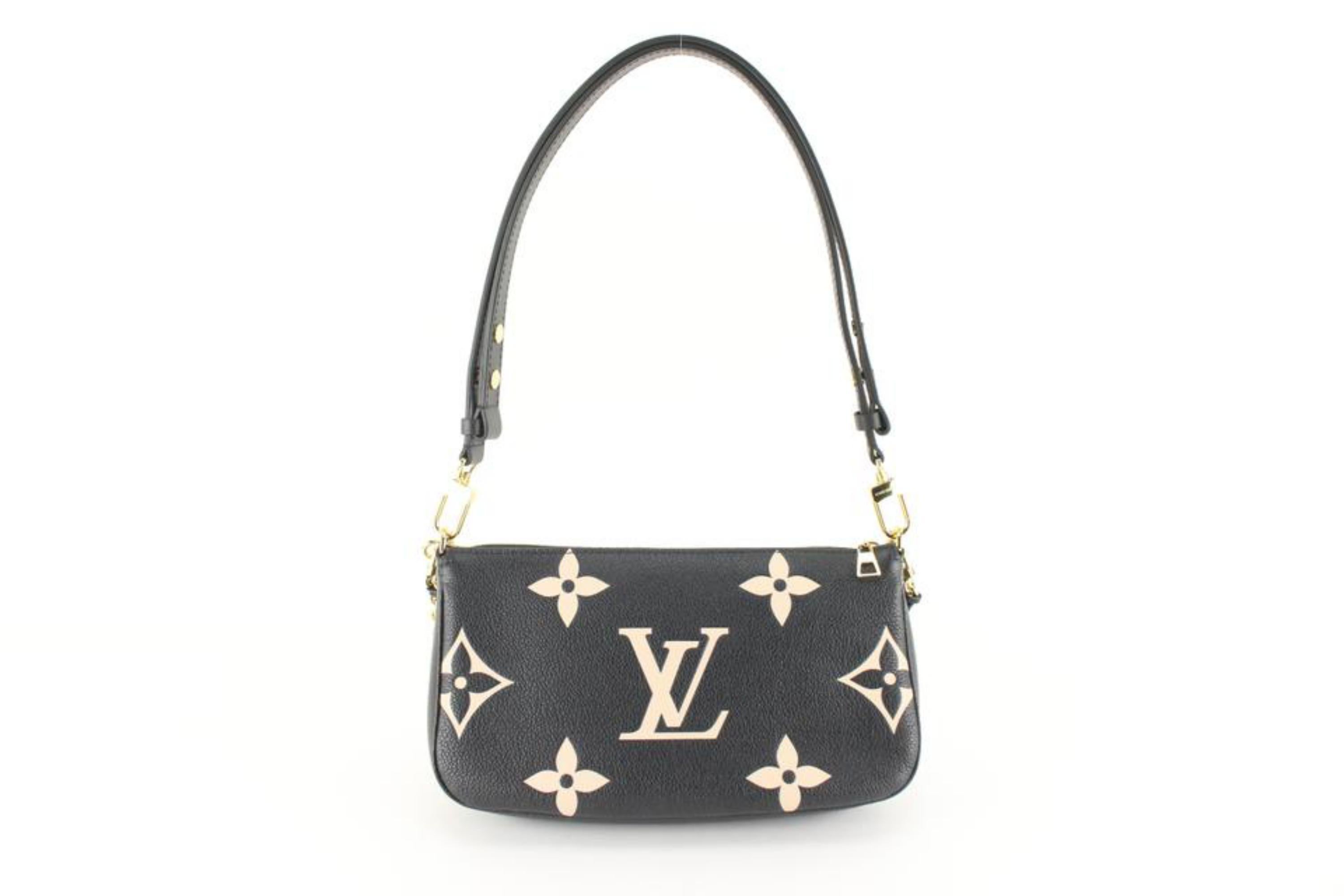 Louis Vuitton - Pochette multi-pochette Empreinte en cuir noir et beige avec monogramme 24lk810s en vente 2