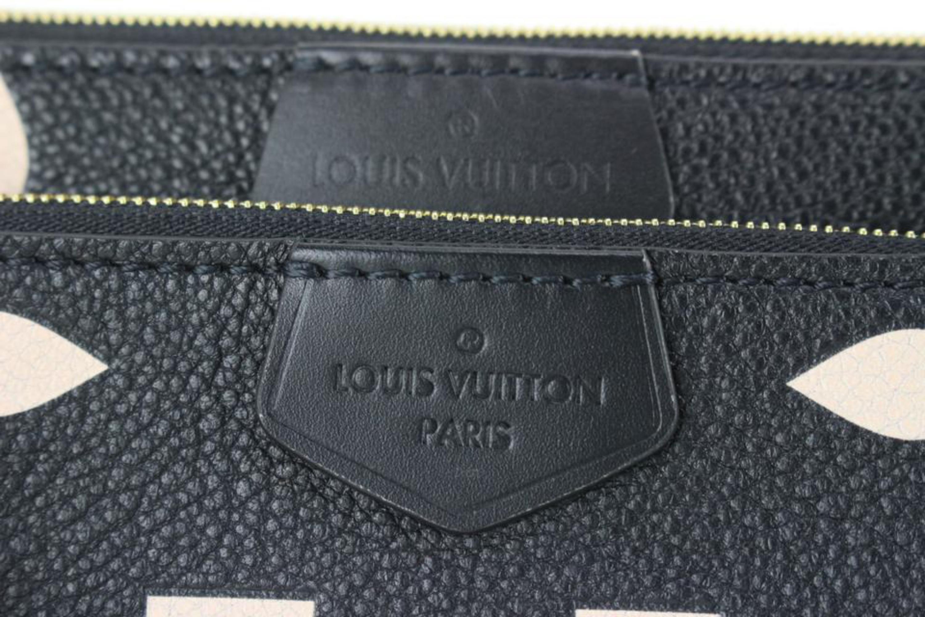 Louis Vuitton Black x Beige Monogram Leather Empreinte Multi Pochette 24lk810s 1
