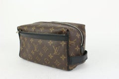 Louis Vuitton Black x Brown Monogram Macassar Trousse Toiletry Pouch Dopp 823lv2