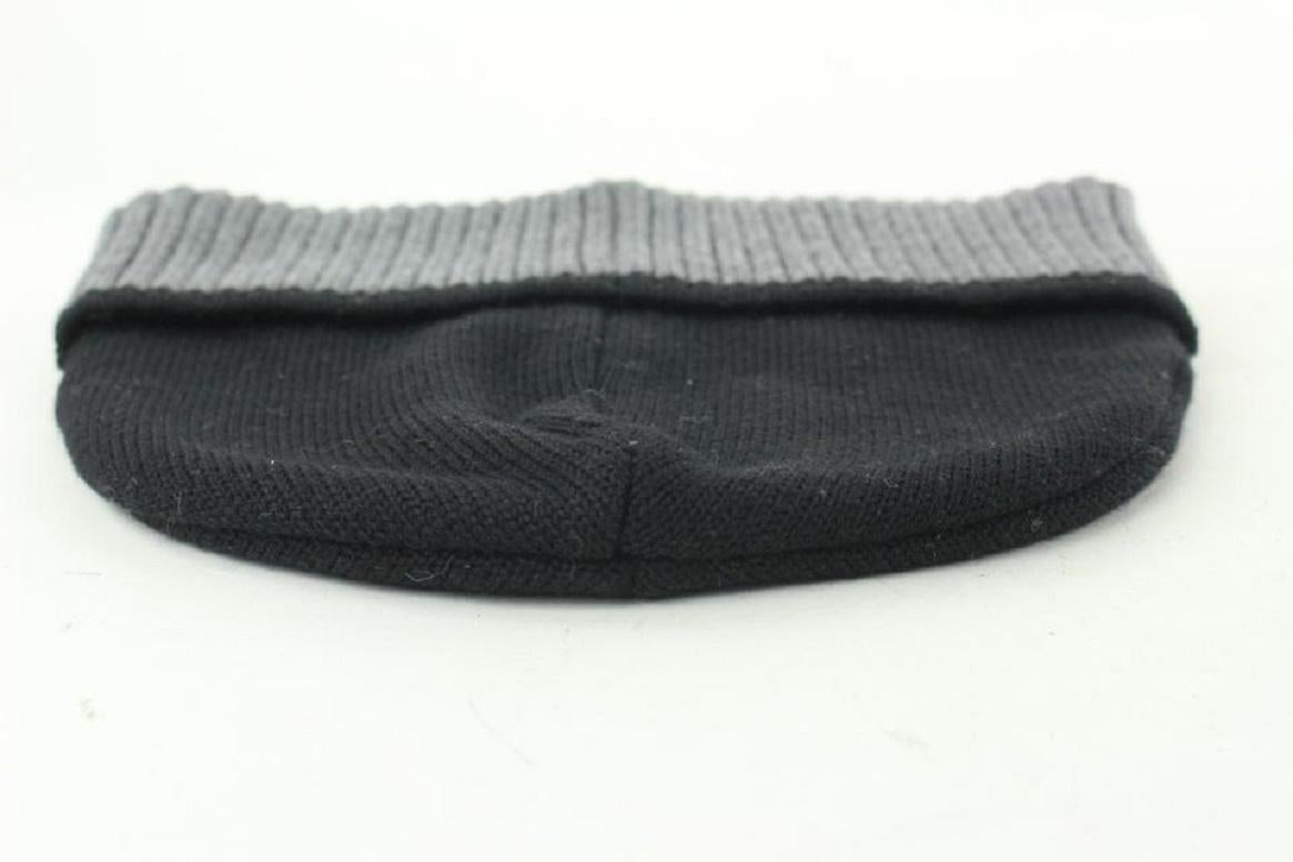 Louis Vuitton Black x Grey Beanie Ski Hat Skully Skull Cap 674lvs618 6