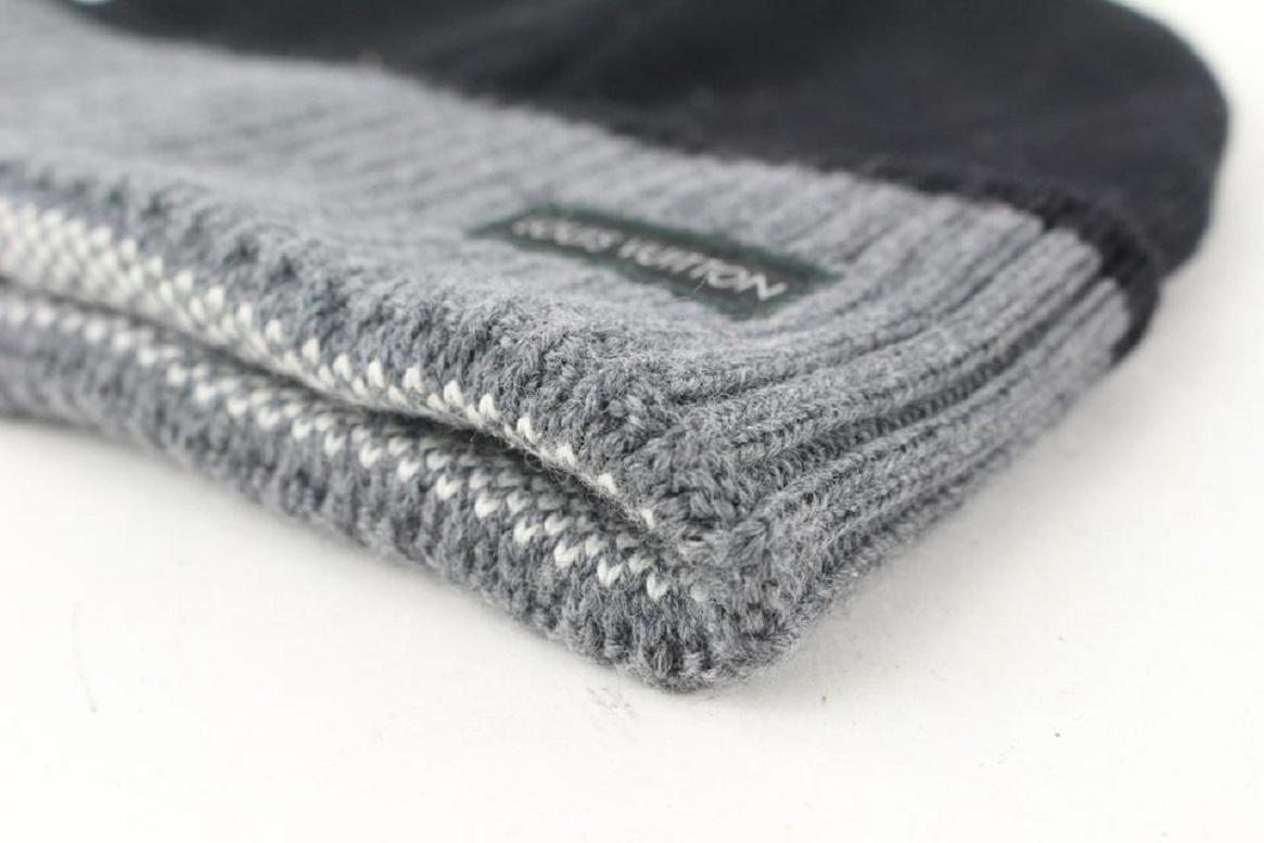 Louis Vuitton Black x Grey Beanie Ski Hat Skully Skull Cap 674lvs618 4
