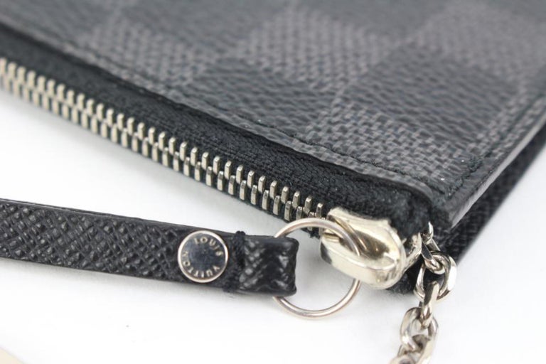 Louis Vuitton Black x Grey Change Pouch Coin Purse Key Case 23lk413s For Sale 8