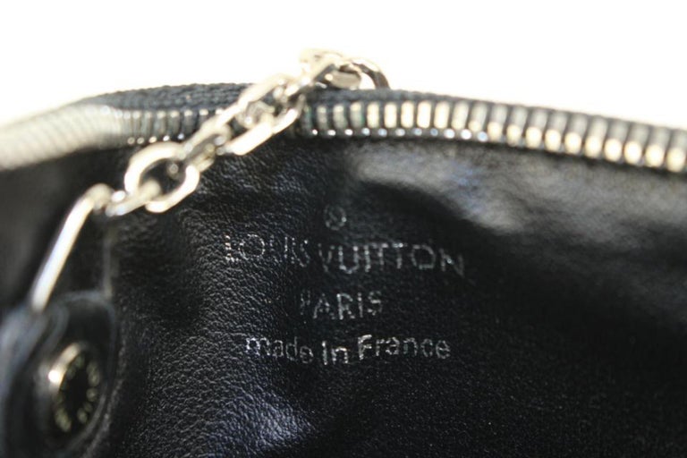 Louis Vuitton Black x Grey Change Pouch Coin Purse Key Case 23lk413s In Good Condition For Sale In Dix hills, NY