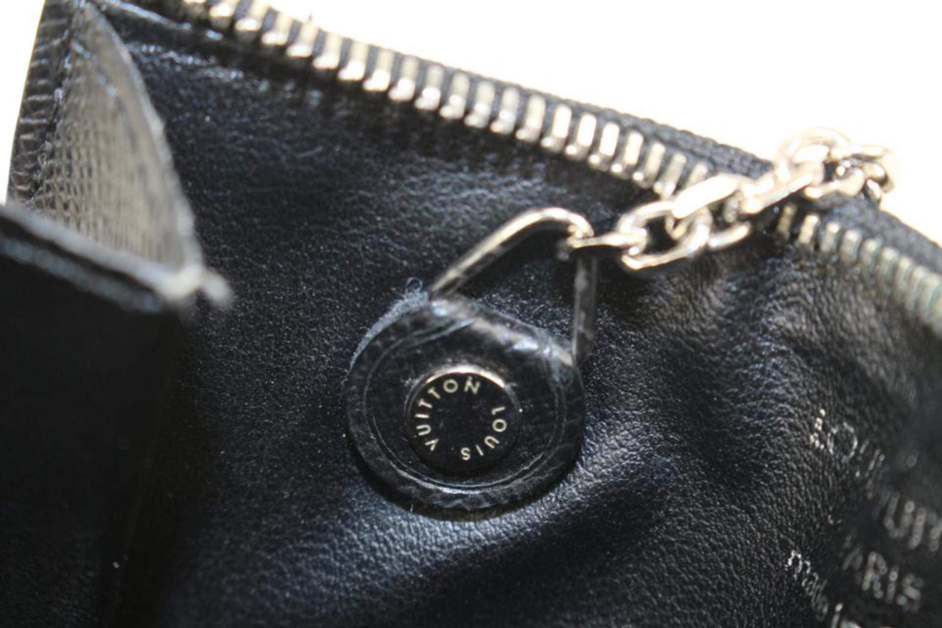 Louis Vuitton Black x Grey Change Pouch Coin Purse Key Case 23lk413s For Sale 3
