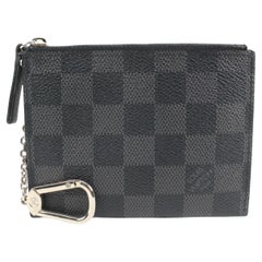 Porte-monnaie porte-clés Louis Vuitton noir et gris 23lk413