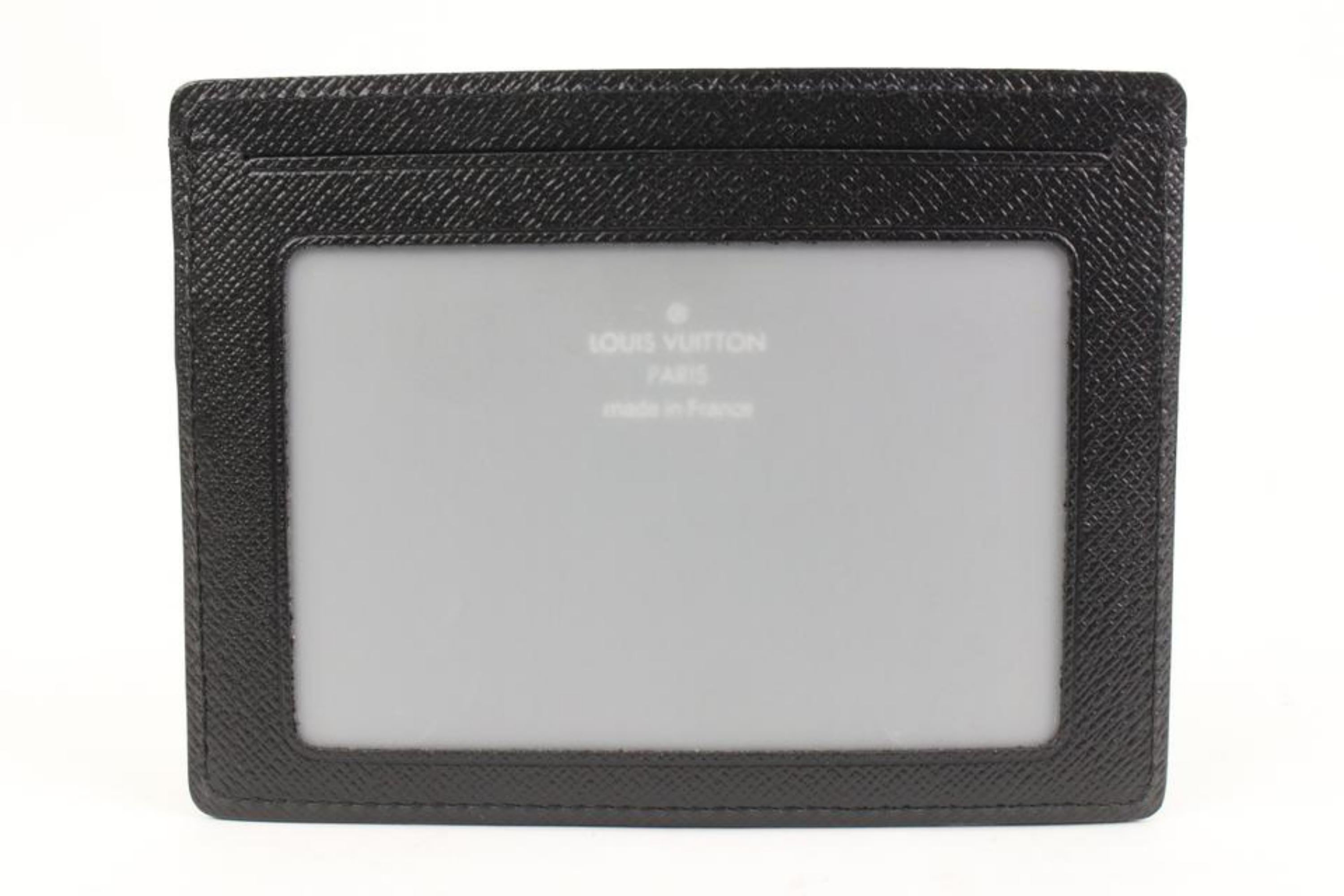 Louis Vuitton Black x Grey Damier Graphite Card Case Wallet Insert Holder 9lv321 In Good Condition In Dix hills, NY