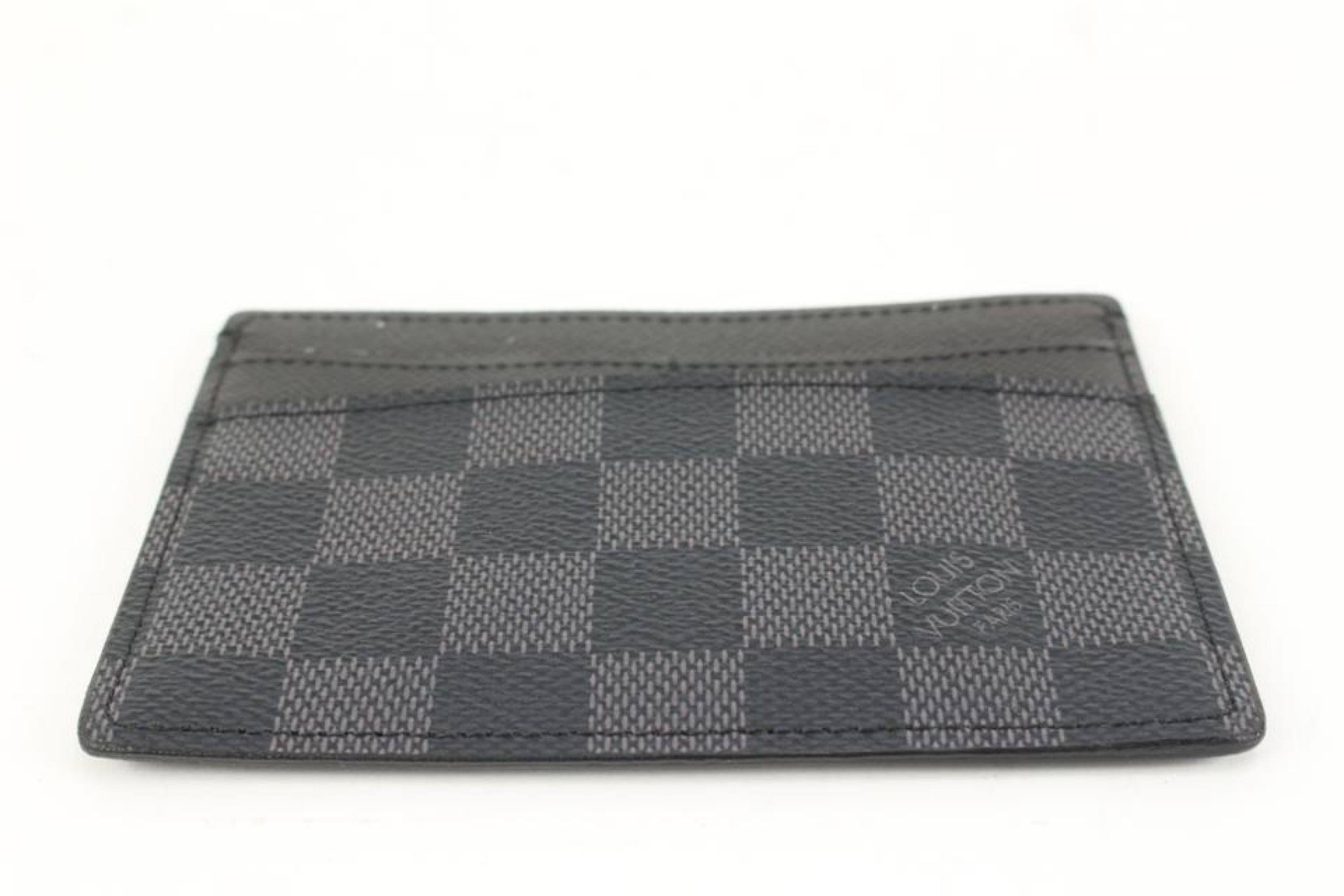 Women's Louis Vuitton Black x Grey Damier Graphite Card Case Wallet Insert Holder 9lv321