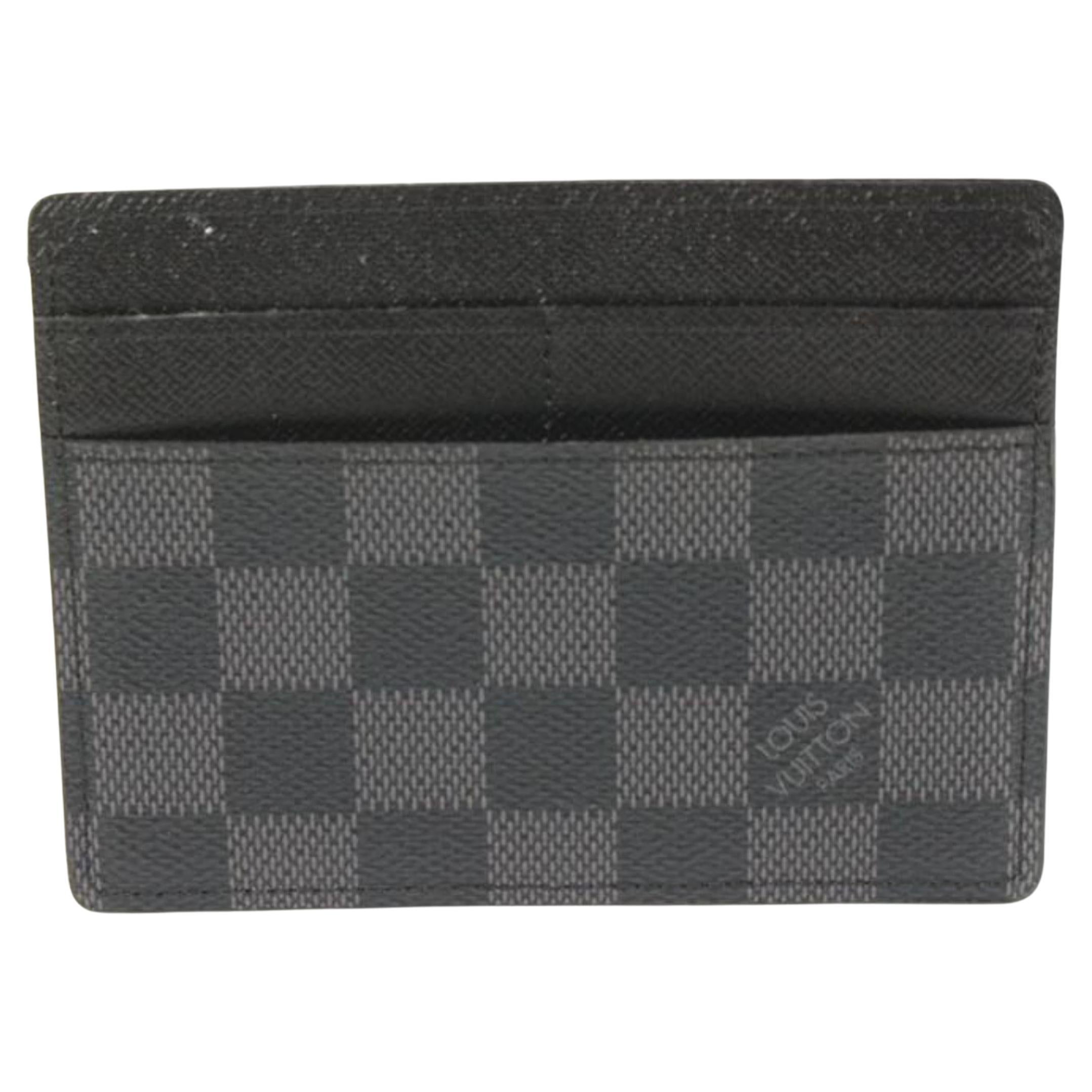 Louis Vuitton Black x Grey Damier Graphite Card Case Wallet Insert Holder  9lv321 at 1stDibs