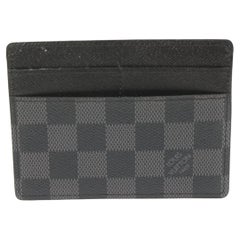 Porte-cartes ou porte-monnaie Louis Vuitton noir et gris en damier graphite 9lv321