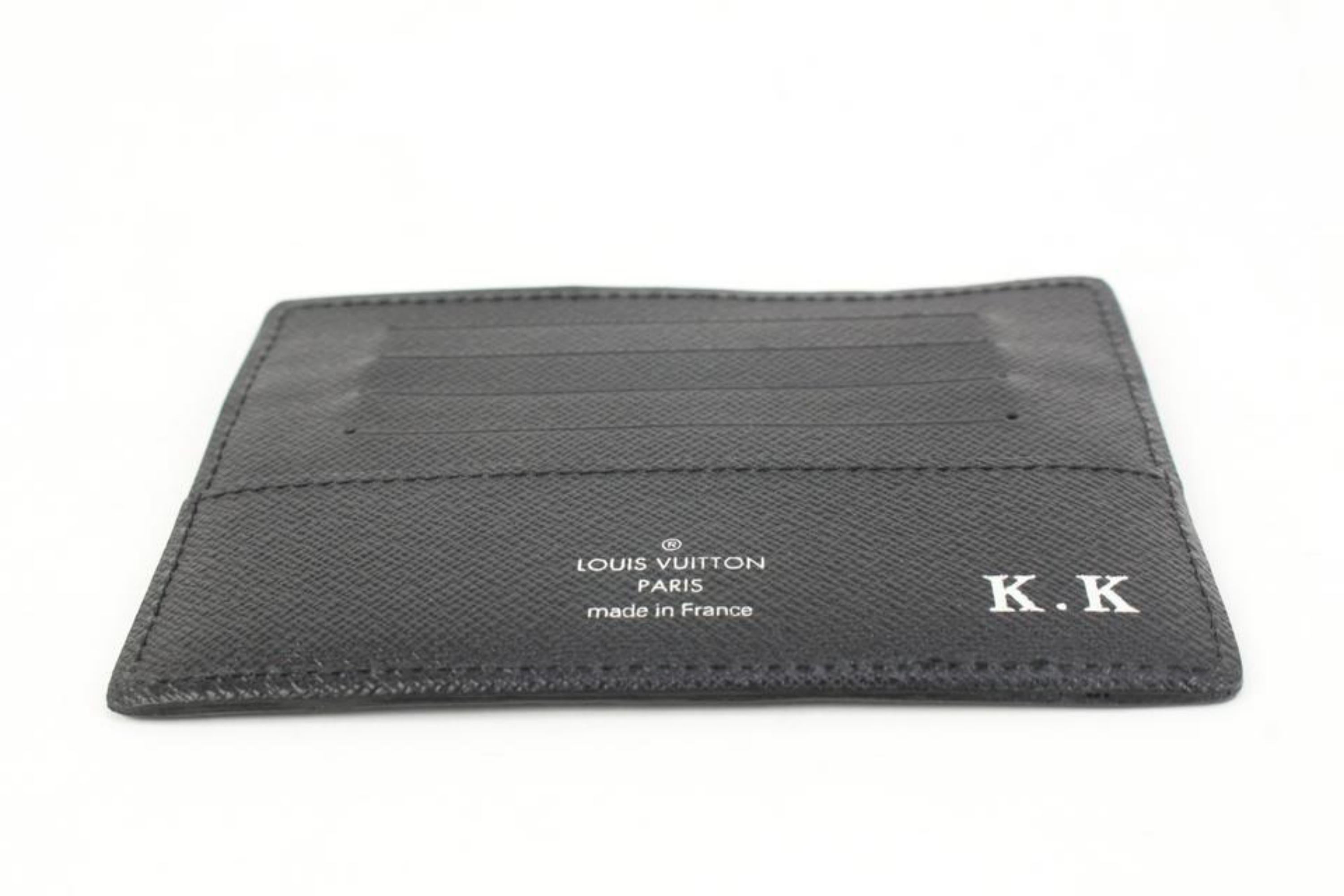 Louis Vuitton Black x Grey Damier Graphite Card Holder Wallet Case 10lv321s For Sale 3