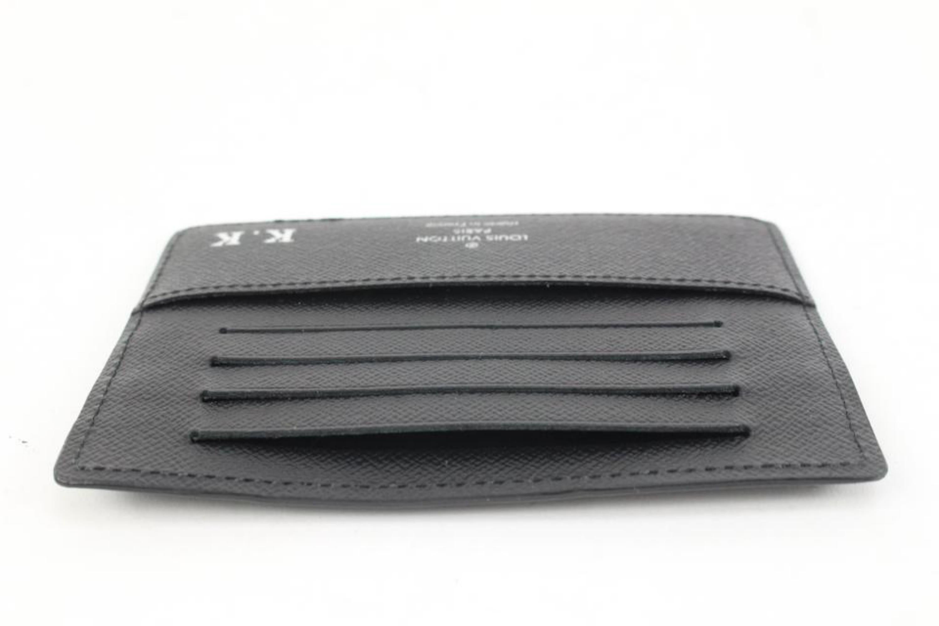 Women's Louis Vuitton Black x Grey Damier Graphite Card Holder Wallet Case 10lv321s
