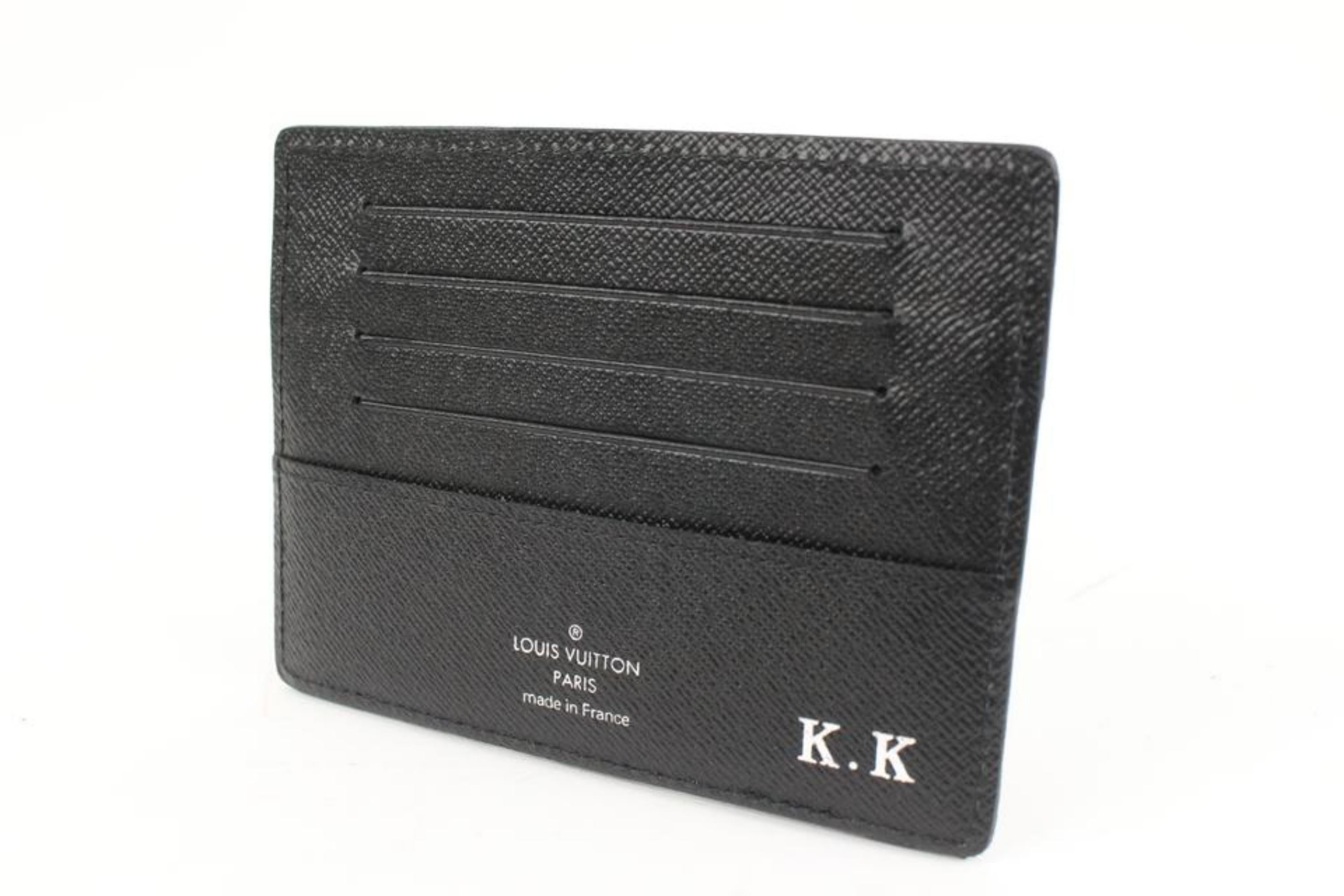 Louis Vuitton Black x Grey Damier Graphite Card Holder Wallet Case 10lv321s For Sale 2