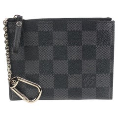 Louis Vuitton Black x Grey Damier Graphite Pochette Cles Key Pouch Zip Case 