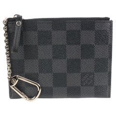 Louis Vuitton Schwarz x Grau Damier Graphit Pochette Cles Schlüsselbeutel mit Reißverschluss 