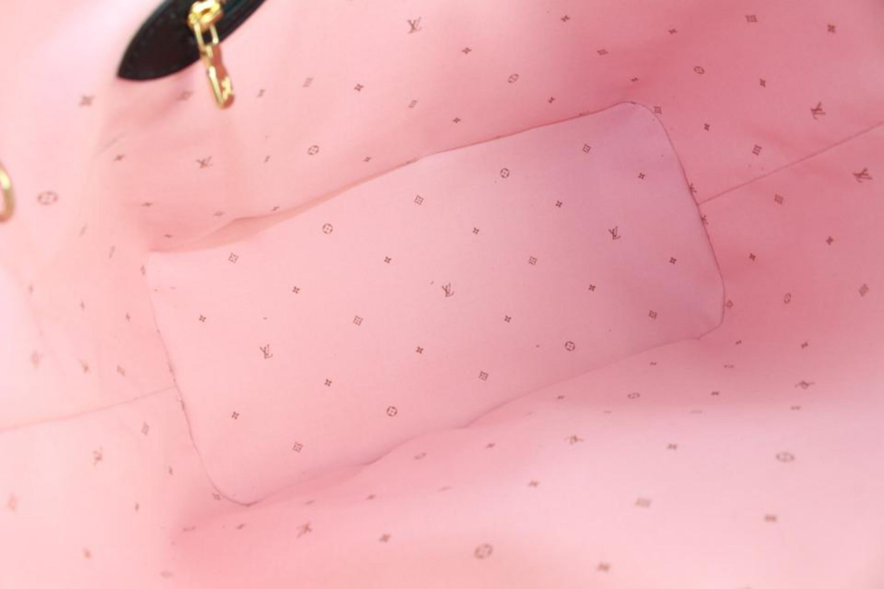 Louis Vuitton Black x Pink Monogram Fall for You Neverfull MM Tote w 64lz718s 3