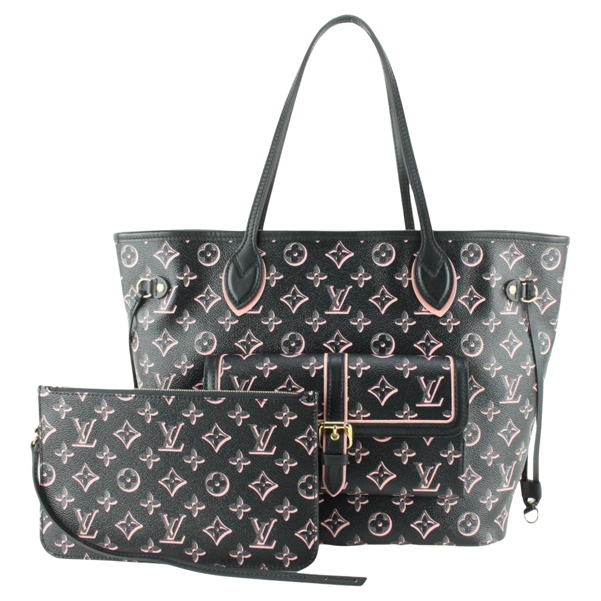 Louis Vuitton NEVERFULL Monogram MM Tote w/ Pink Interior Bag Box &  Pouchette bidding ends 10/17 $1695.00