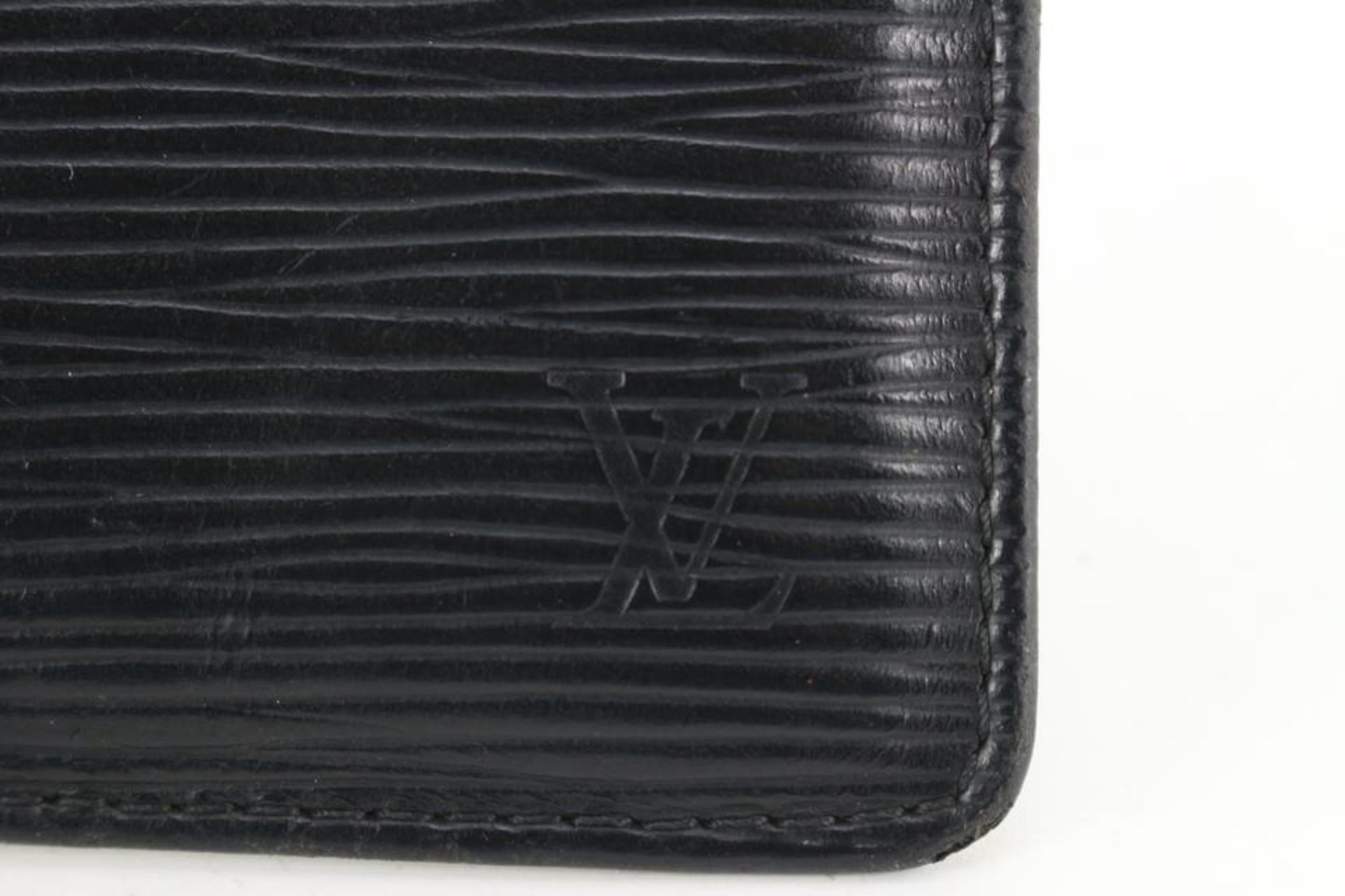 Noir Louis Vuitton Pochette à clés en cuir épi noir et argenté 71lz718s en vente
