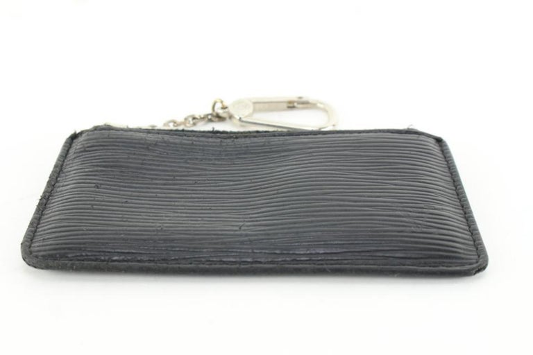 Louis Vuitton Black Epi Leather Noir Key Pouch Pochette Cles Silver 0L –  Bagriculture