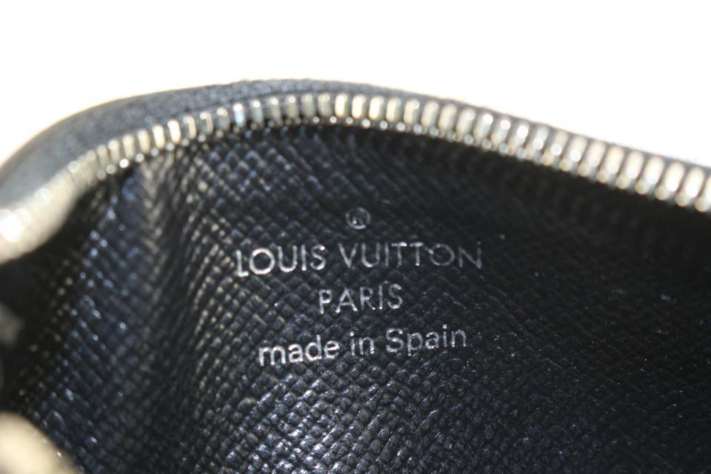 Louis Vuitton Black x Silver Epi Leather Key Pouch Pochette Cles 71lz718s For Sale 2