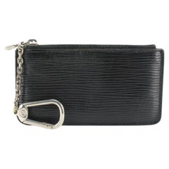Louis Vuitton Nero x Argento Epi Pelle Portachiavi Pochette Cles 71lz718s